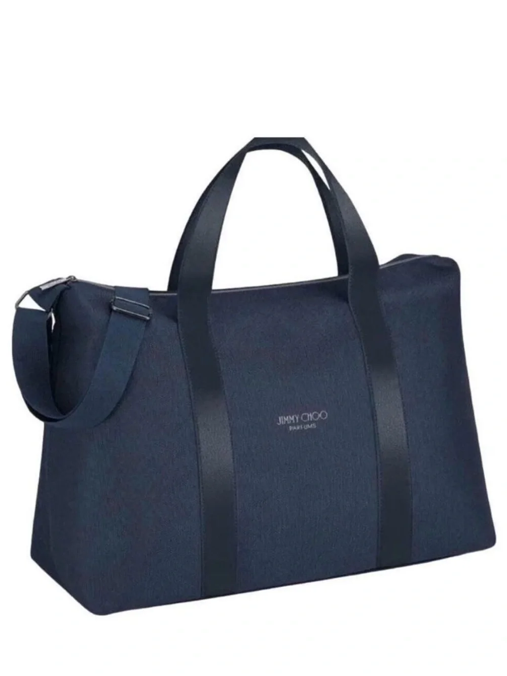 💼 NWT Jimmy Choo Parfums Navy Blue Nylon Weekender Travel Duffle Bag